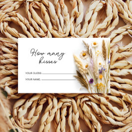 Tarjeta De Recepción Boho Wildflowers ¿Cuántos besos de juego de novias