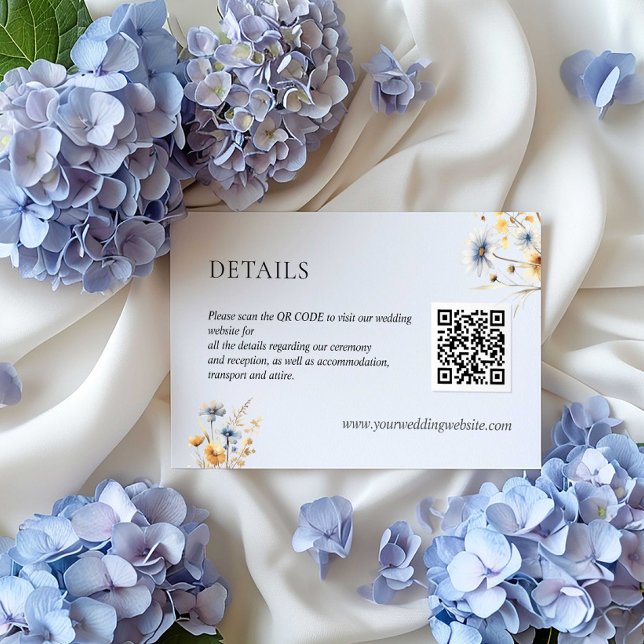 Tarjeta De Recepción BOHO WILDFLOWERS SCAN Bodas de código QR (Subido por el creador)