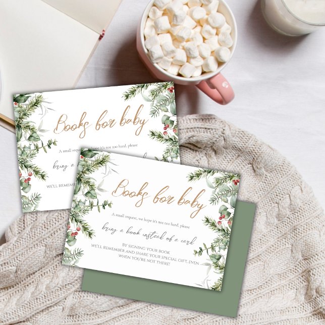 Tarjeta De Recepción Boho Winter Baby Shower | Libros para bebés (Subido por el creador)