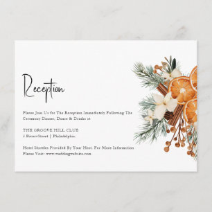 Tarjeta de recepción Boho Winter Wedding