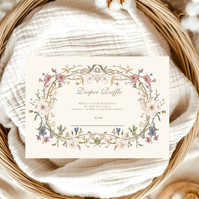 Tarjeta De Recepción Boho Woodland Fern Baby Shower Diapper Raffle (Subido por el creador)