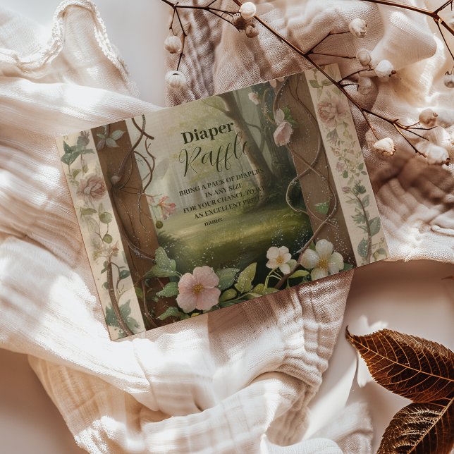 Tarjeta De Recepción Boho Woodland Forest Raffle (Subido por el creador)