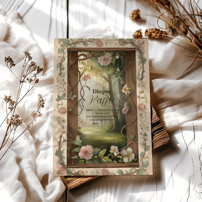 Tarjeta De Recepción Boho Woodland Forest Raffle (Subido por el creador)