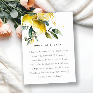 Tarjeta De Recepción Boho Yellow Lemon Garden Books Para Baby Shower