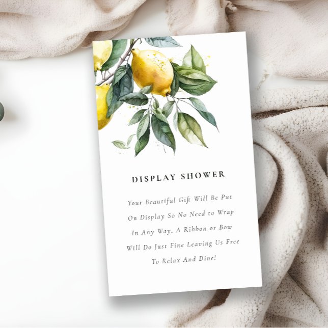 Tarjeta De Recepción Boho Yellow Lemon Garden Display Baby Shower (Subido por el creador)