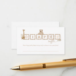 Tarjeta De Recepción Bolas Neutrales De Madera De Boho Diaper Raffle