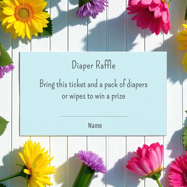 Tarjeta De Recepción Boleto azul de Baby Shower Diaper Raffle Boy (Subido por el creador)