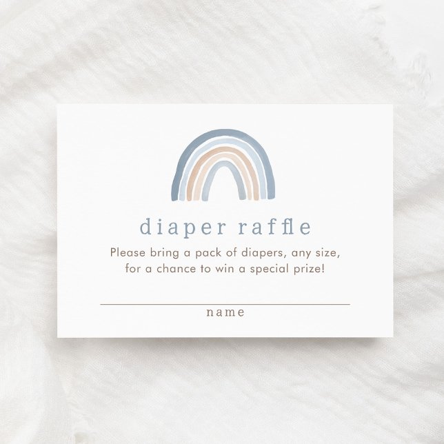Tarjeta De Recepción Boleto azul neutro Boho Arcoiris Diaper Raffle (Subido por el creador)
