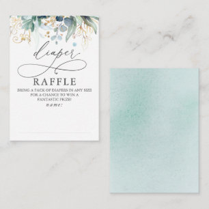 Tarjeta De Recepción Boleto Baby Shower de Diaper Raffle Soft Greeneren