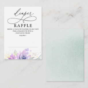 Tarjeta De Recepción Boleto Baby Shower de Diaper Raffle Soft Greeneren