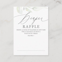 Tarjeta De Recepción Boleto Baby Shower de Diaper Raffle Soft Greeneren
