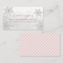 Tarjeta De Recepción Boleto Baby Shower Diaper Raffle con copas de niev