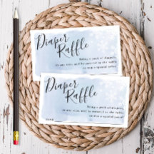 Boleto Baby Shower Raffle con copas de nieve azul