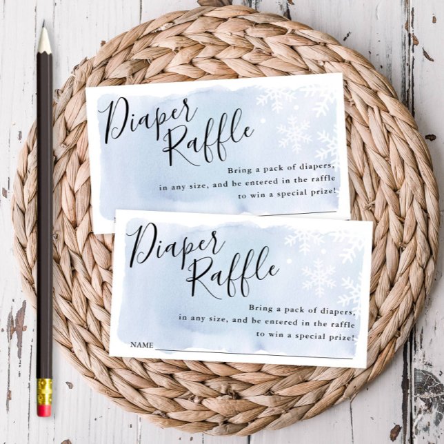 Tarjeta De Recepción Boleto Baby Shower Raffle con copas de nieve azul (Subido por el creador)