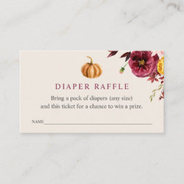 Tarjeta De Recepción Boleto de Baby Shower Diaper Raffle de otoño
