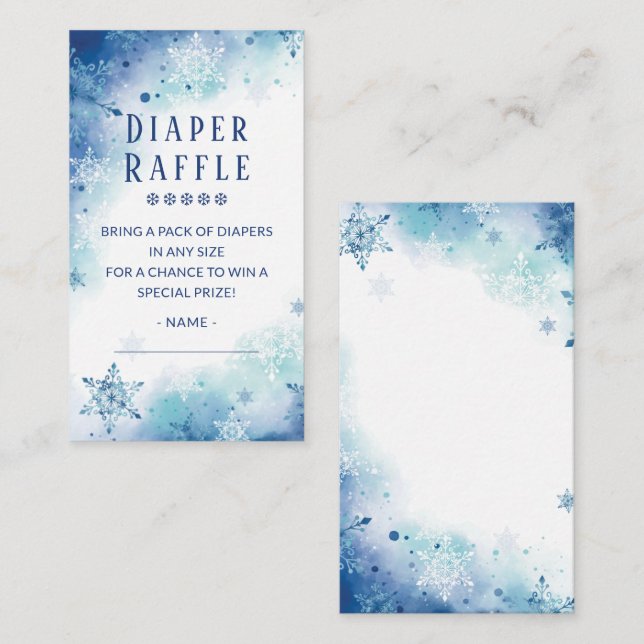 Tarjeta De Recepción Boleto de barrido de Baby Shower Diaper Raffle (Anverso / Reverso)