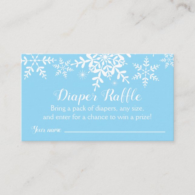 Tarjeta De Recepción Boleto de barrido de Baby Shower Diaper Raffle (Anverso)