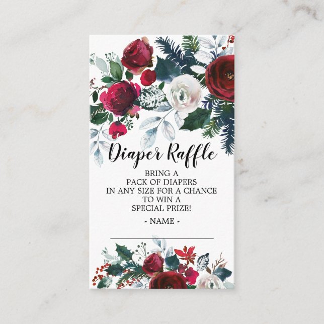 Tarjeta De Recepción Boleto de barrido de barro Baby Shower Diaper Raff (Anverso)