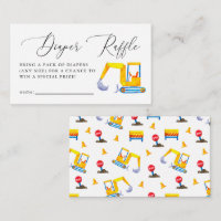 Boleto de barrido de pañales Baby Shower de constr