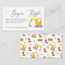 Boleto de barrido de pañales Baby Shower de constr