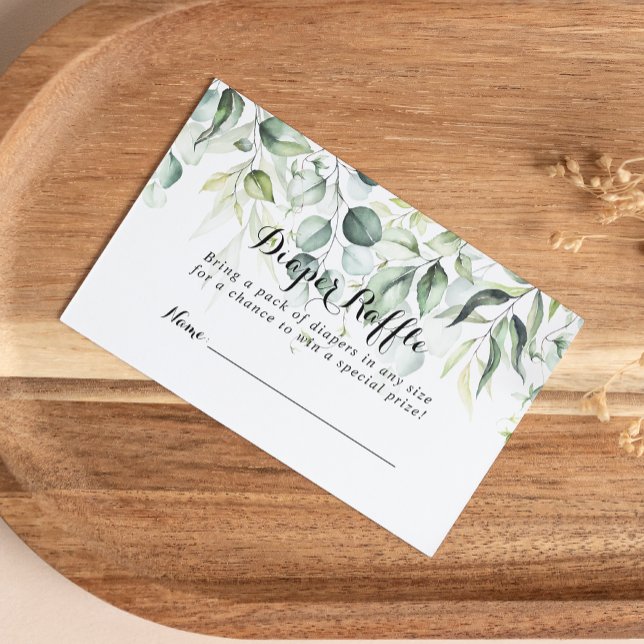 Tarjeta De Recepción Boleto de barrido del pañal verde Eucalyptus Green (Subido por el creador)