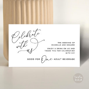 Tarjeta De Recepción Boleto de bebida, bebida para adultos, Celebre con