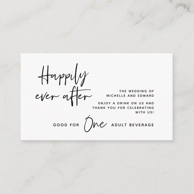 Tarjeta De Recepción Boleto de bebida, bebida para adultos, felices par (Anverso)