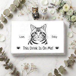 Tarjeta De Recepción Boleto de Bebida de Boda de Gato Personalizado Ado
