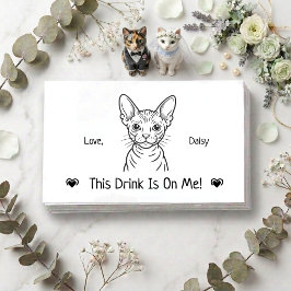 Tarjeta De Recepción Boleto de Bebida de Boda de Gato Personalizado Lin