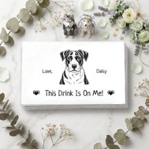 Boleto de Bebida de Boda de Perro Personalizado Ad