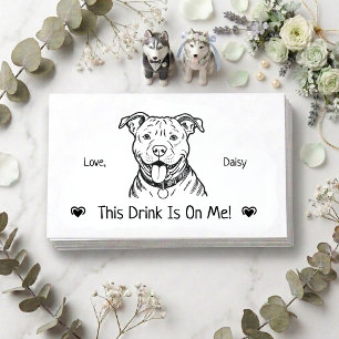 Tarjeta De Recepción Boleto de Bebida de Boda de Perro Personalizado Ad