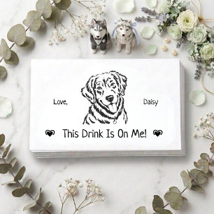 Tarjeta De Recepción Boleto de Bebida de Boda de Perro Personalizado Ad