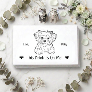 Tarjeta De Recepción Boleto de Bebida de Boda de Perro Personalizado Ad