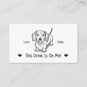 Tarjeta De Recepción Boleto de Bebida de Boda de Perro Personalizado Ad