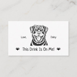 Tarjeta De Recepción Boleto de Bebida de Boda de Perro Personalizado Ad