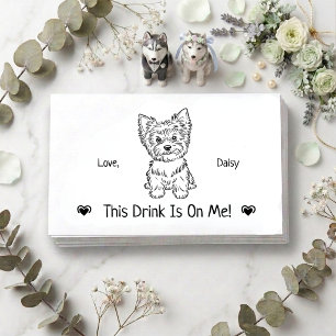 Tarjeta De Recepción Boleto de Bebida de Boda de Perro Personalizado Li