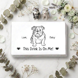 Tarjeta De Recepción Boleto de Bebida de Boda de Perro Personalizado Li