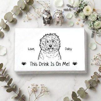 Tarjeta De Recepción Boleto de Bebida de Boda de Perro Personalizado Li