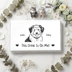 Tarjeta De Recepción Boleto de Bebida de Boda de Perro Personalizado Li