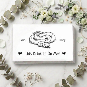 Tarjeta De Recepción Boleto de Bebida de Boda de Serpiente Mascota Pers