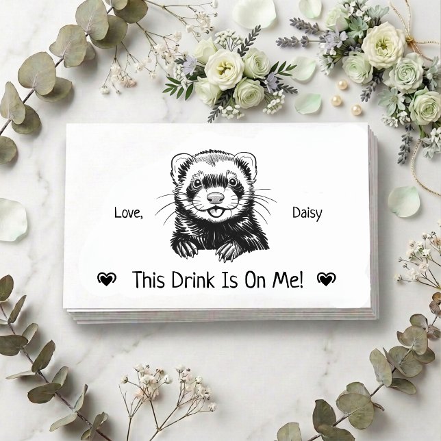Tarjeta De Recepción Boleto de Bebida de Boda Personalizado de Hurón Ad (Subido por el creador)