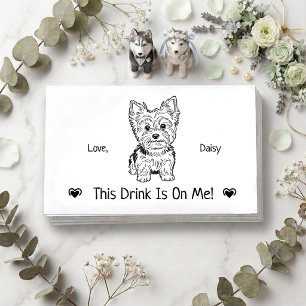 Tarjeta De Recepción Boleto de Bebida de Boda Personalizado para Perro 
