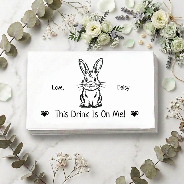 Tarjeta De Recepción Boleto de Bebida de Bodas de Conejo Personalizado  (Subido por el creador)