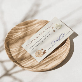 Tarjeta De Recepción Boleto de calabaza de especias Baby Shower Diaper 