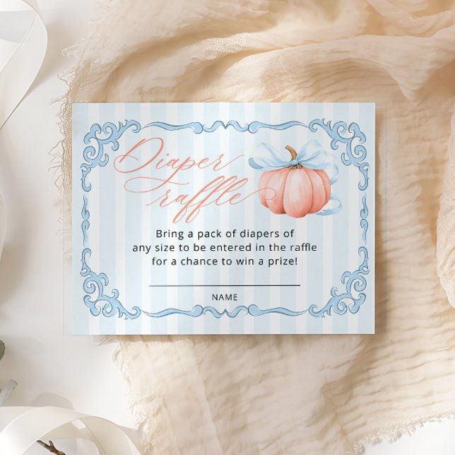 Tarjeta De Recepción Boleto de calabaza para niños Baby Shower Diaper R (Subido por el creador)