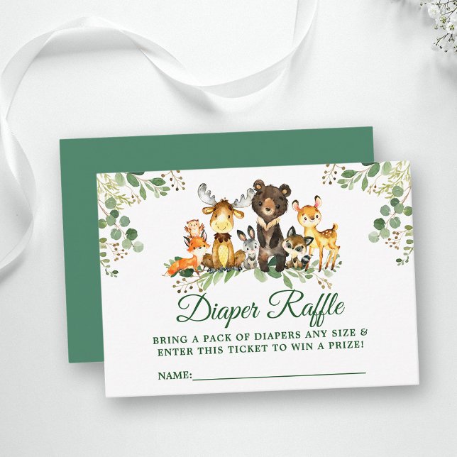 Tarjeta De Recepción Boleto de caramelos Baby Shower Diaper Raffle Anim (Customize to change text color, style, text size or color of back of card.)