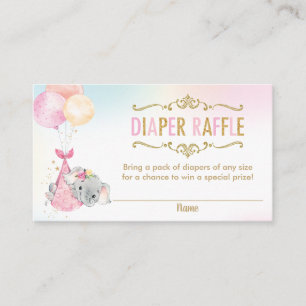 Tarjeta De Recepción Boleto de Elephant Balloons Baby Shower Diaper Raf
