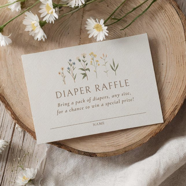 Tarjeta De Recepción Boleto de Flor Silvestre Baby Shower Diaper Raffle (Subido por el creador)