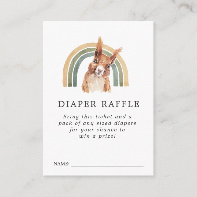 Tarjeta De Recepción Boleto de folletos Baby Shower Diaper Raffle (Anverso)