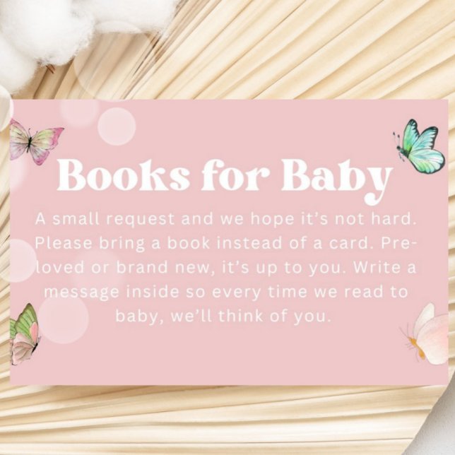 Tarjeta De Recepción Boleto de mariposa rosa púrpura pastel para bebé (Pink Purple Pastel Butterfly Girl Baby Shower)